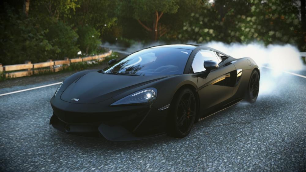 Sleek Black McLaren on the Open Road wallpaper