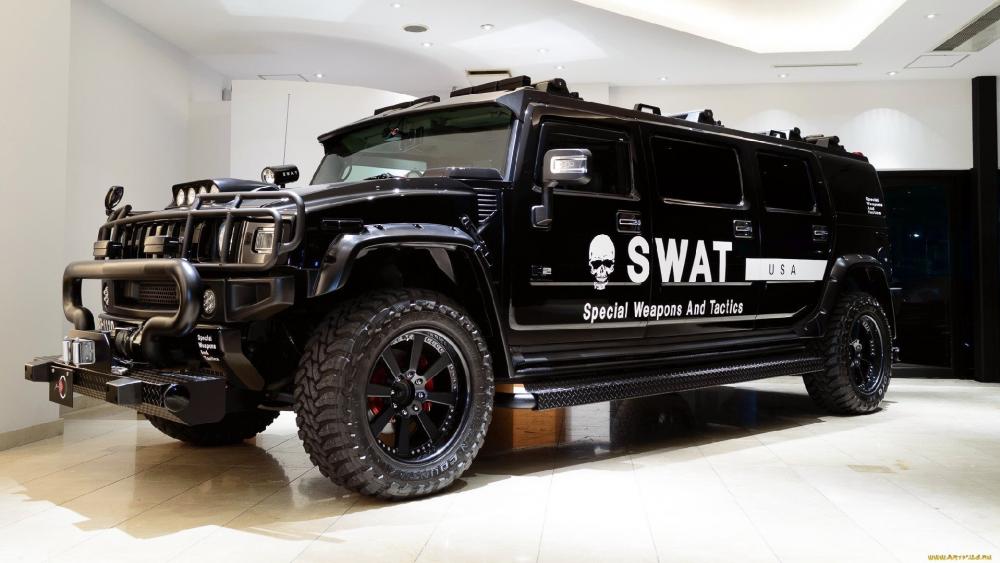 Powerful SWAT-Inspired Hummer in Sleek Black Finish wallpaper