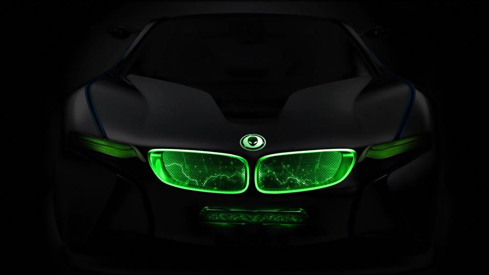 BMW Concept Car with Futuristic Green Glow wallpaper