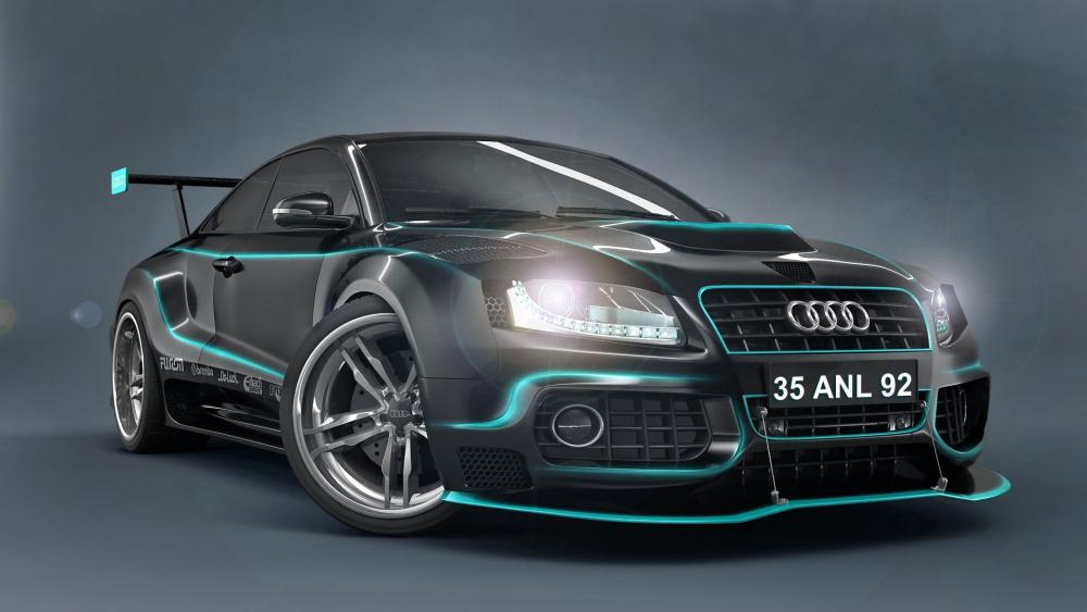 Sleek Audi Sports Car with Neon Accents wallpaper