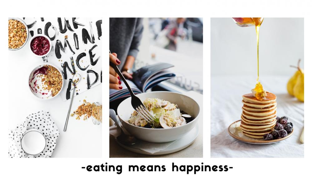 eating means happiness wallpaper