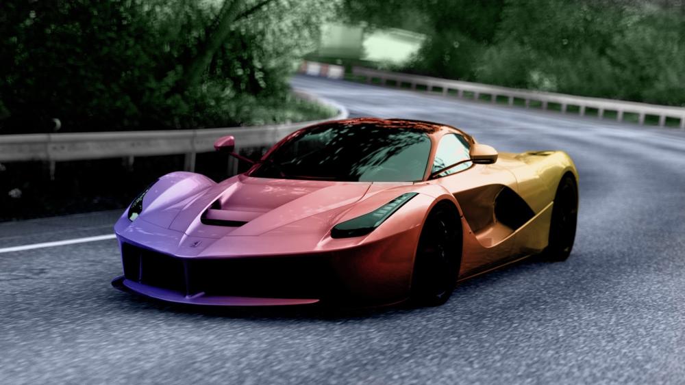 Dynamic Supercar on Serpentine Road wallpaper