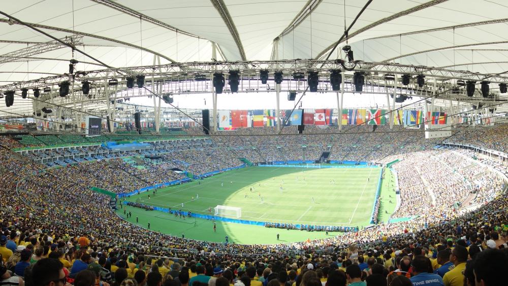 Panorama of Brazil vs. Honduras at the 2016 Summer Olympics wallpaper