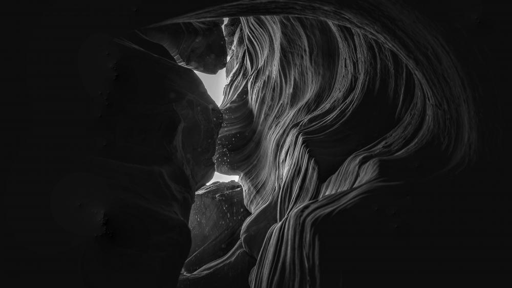 Antelope Canyon black and white photo wallpaper
