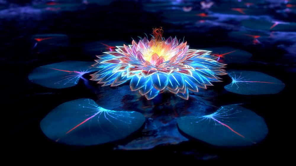 Glowing lotus flower wallpaper