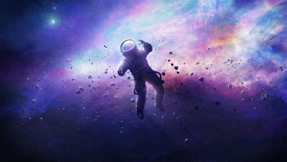 Astronaut Adrift in Cosmic Wonder wallpaper