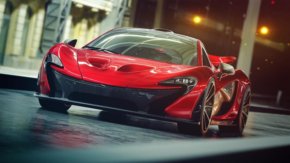Red Supercar Power Unleashed wallpaper