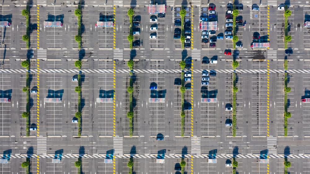 Aerial View of Parking Lot wallpaper