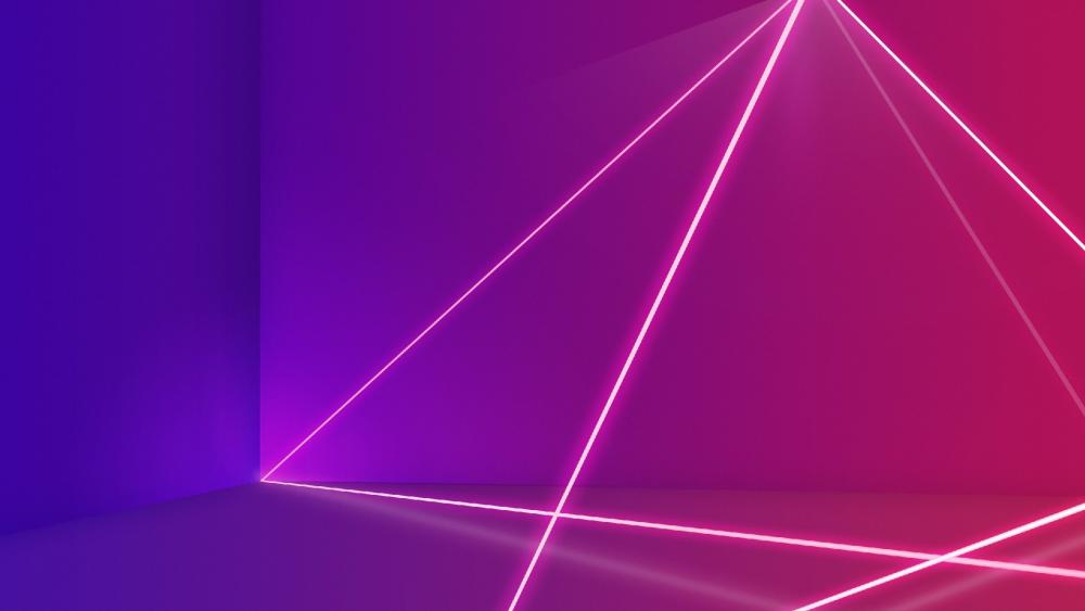 Neon Laser Geometry in Vivid Pink wallpaper