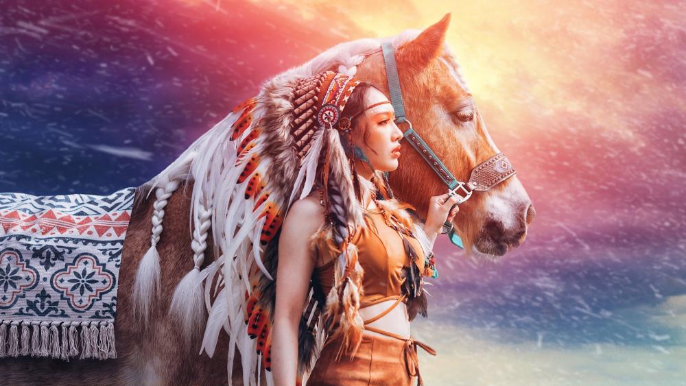 Native American girl wallpaper