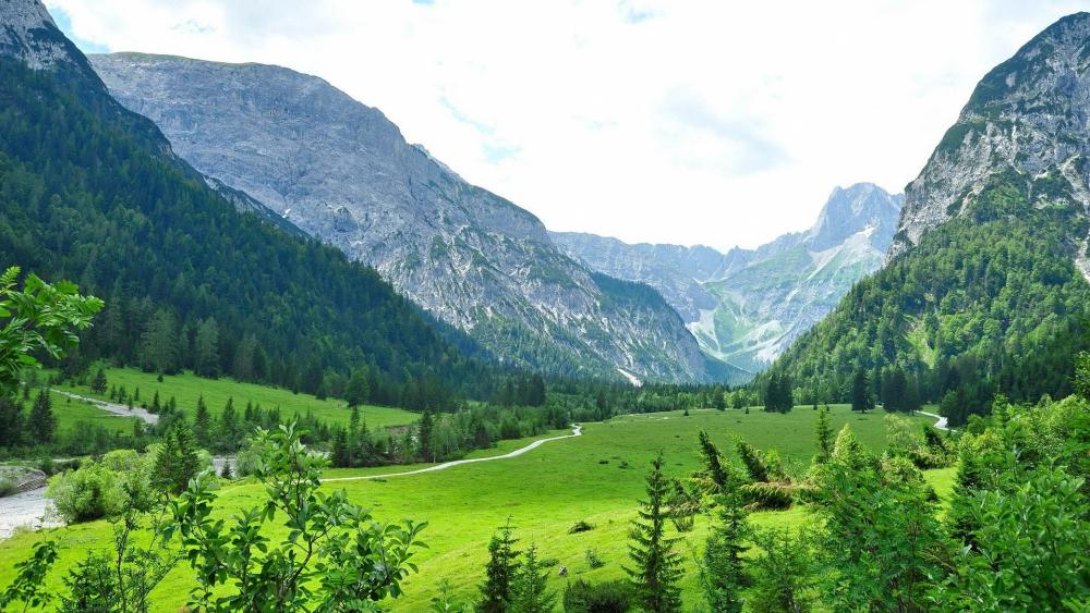 Breathtaking Mountain Valley Landscape wallpaper