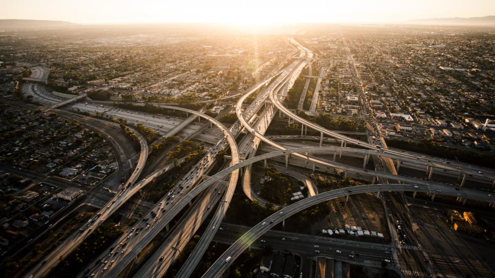 Freeway Interchange in Los Angeles wallpaper
