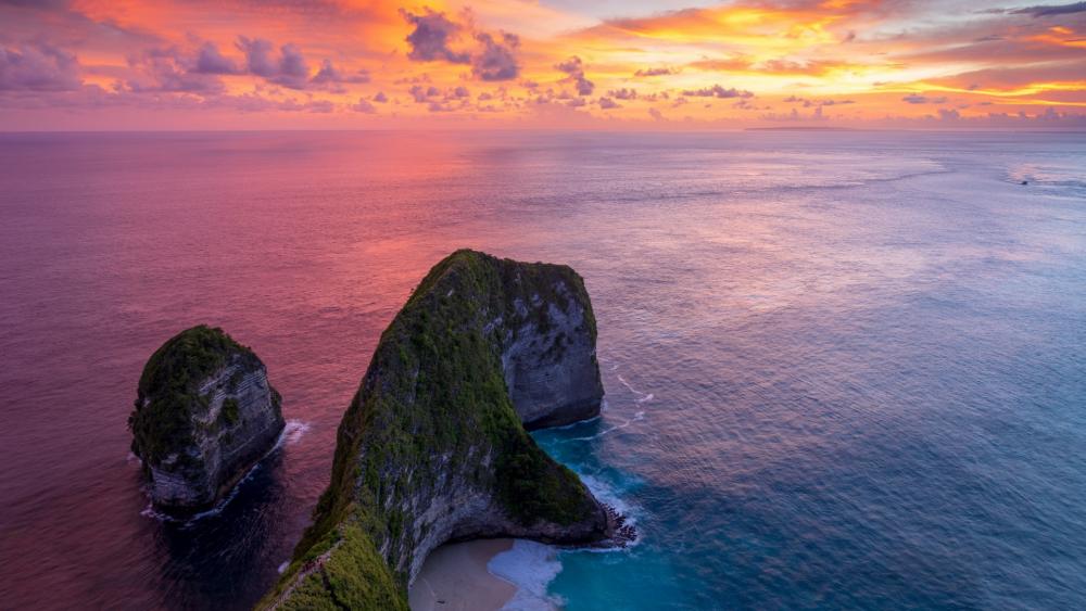 Breathtaking Sunset Over Ocean Cliffs wallpaper