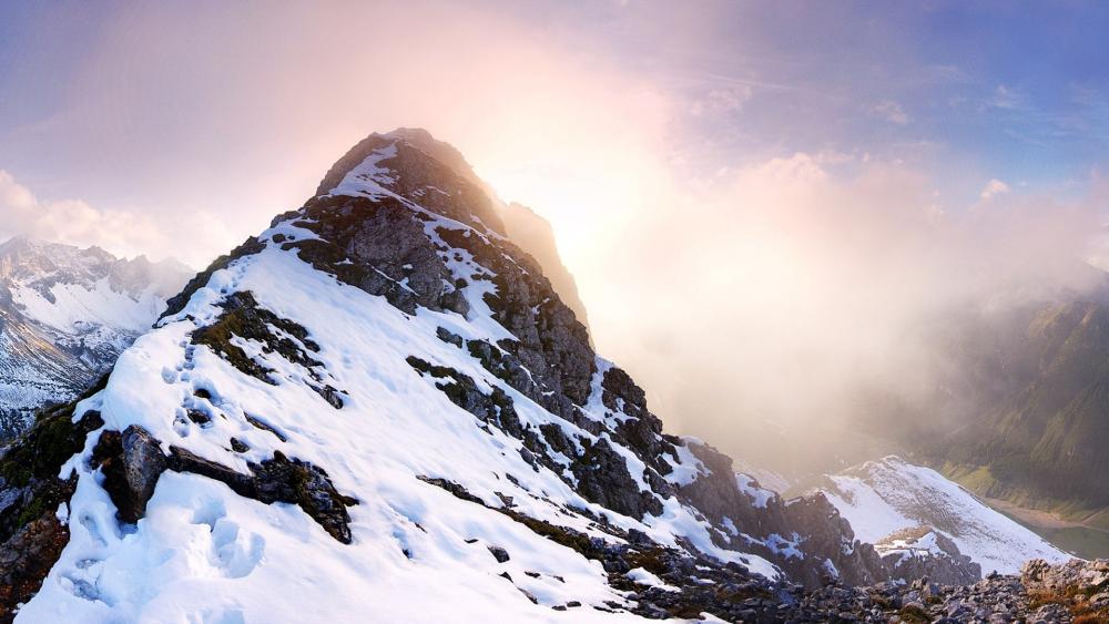 Majestic Snow-Capped Mountain Sunrise wallpaper