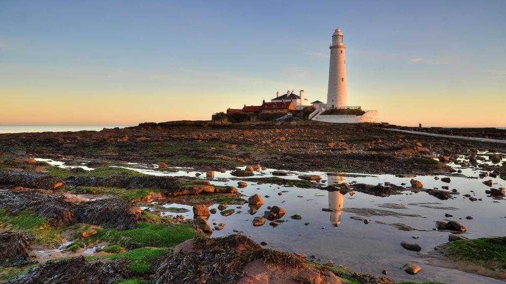 Serenity at the Lighthouse by the Shore wallpaper