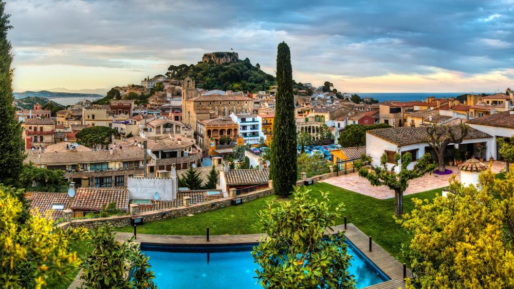 Charming Hillside Town with Scenic Views wallpaper
