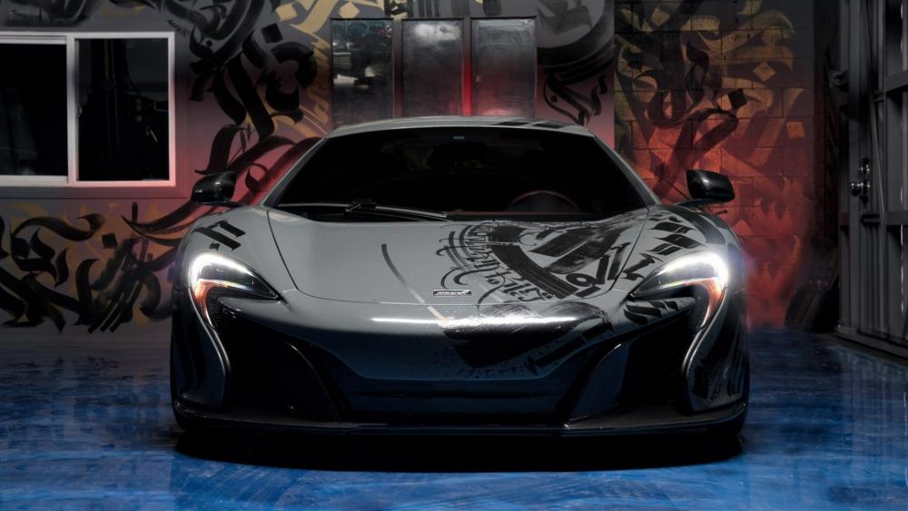 Sleek McLaren in an Urban Graffiti Setting wallpaper