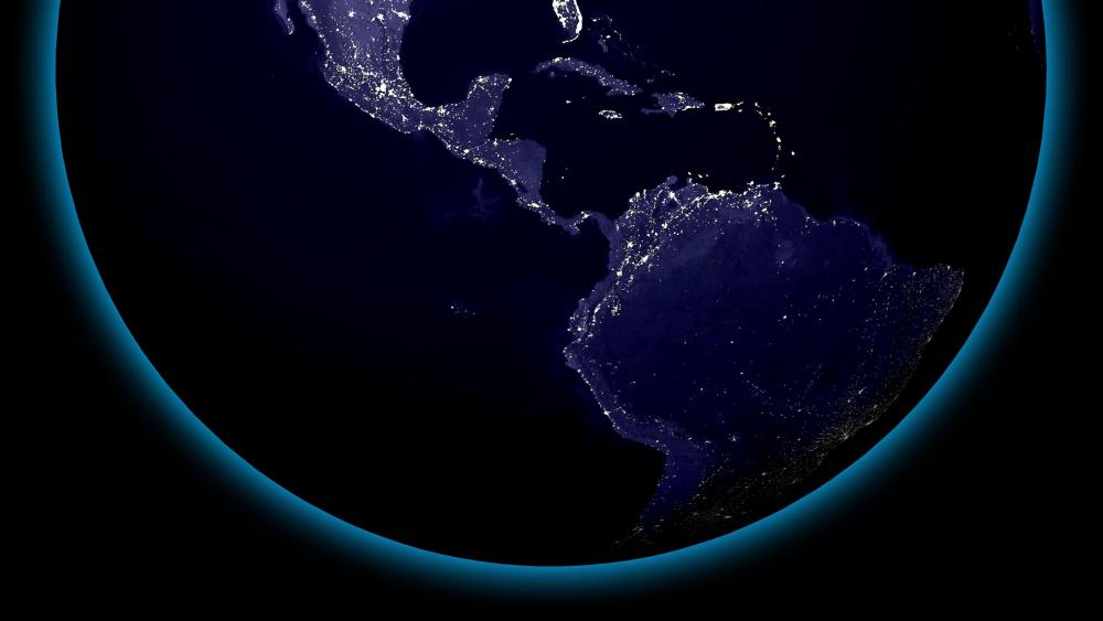 South & Central America's City Lights at Night wallpaper