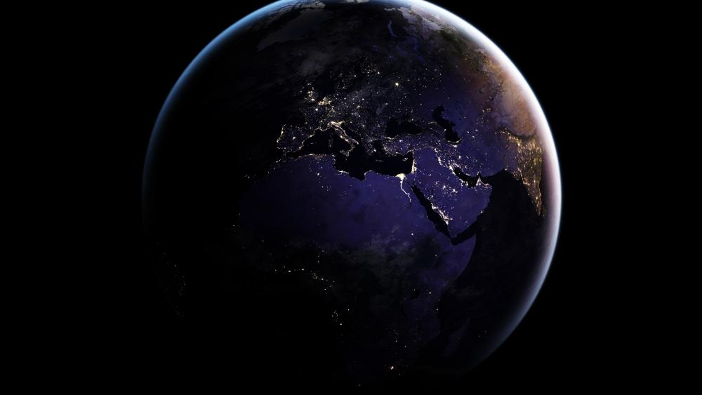 Planet Earth by night wallpaper