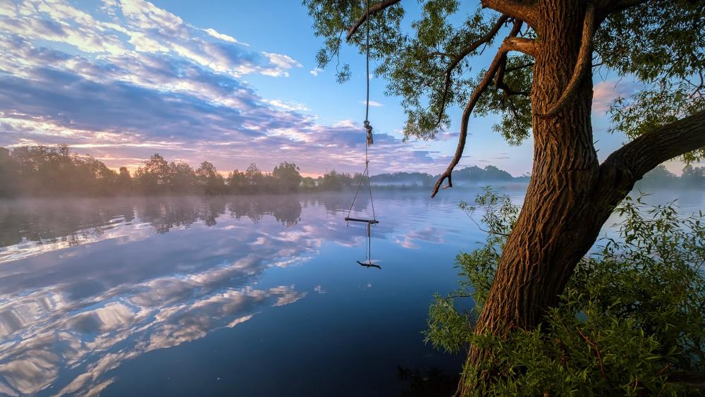 Serene Morning by the Water wallpaper