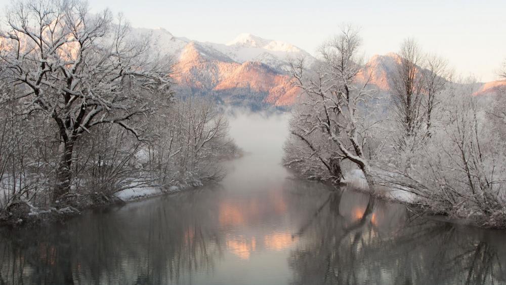 Winter Serenity in the Mountains wallpaper