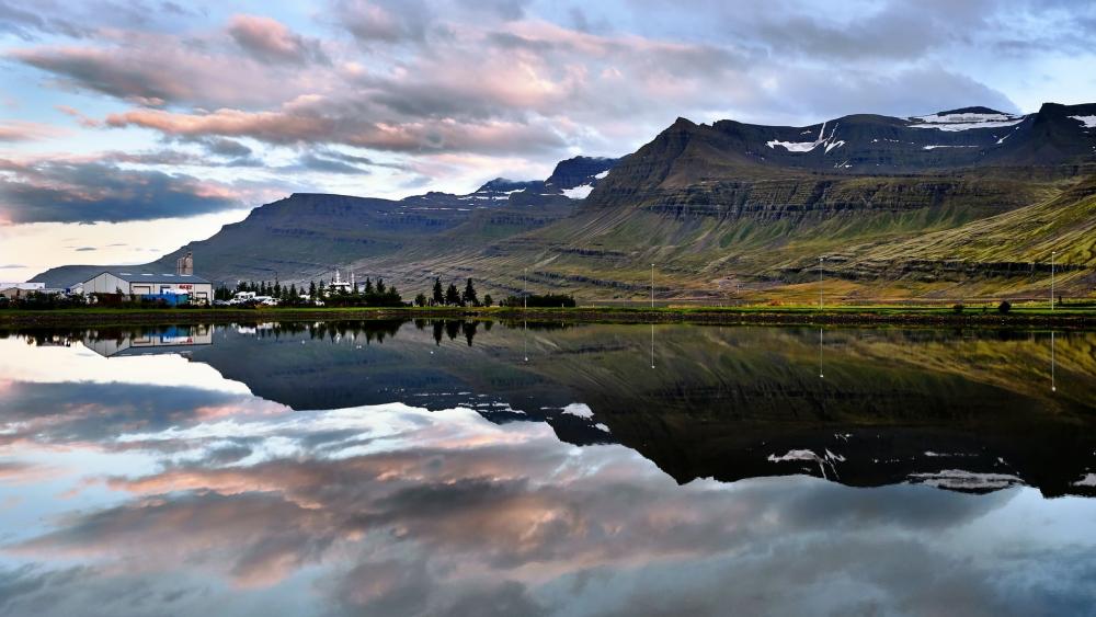 Serene Mountain Reflections in Nature's Canvas wallpaper