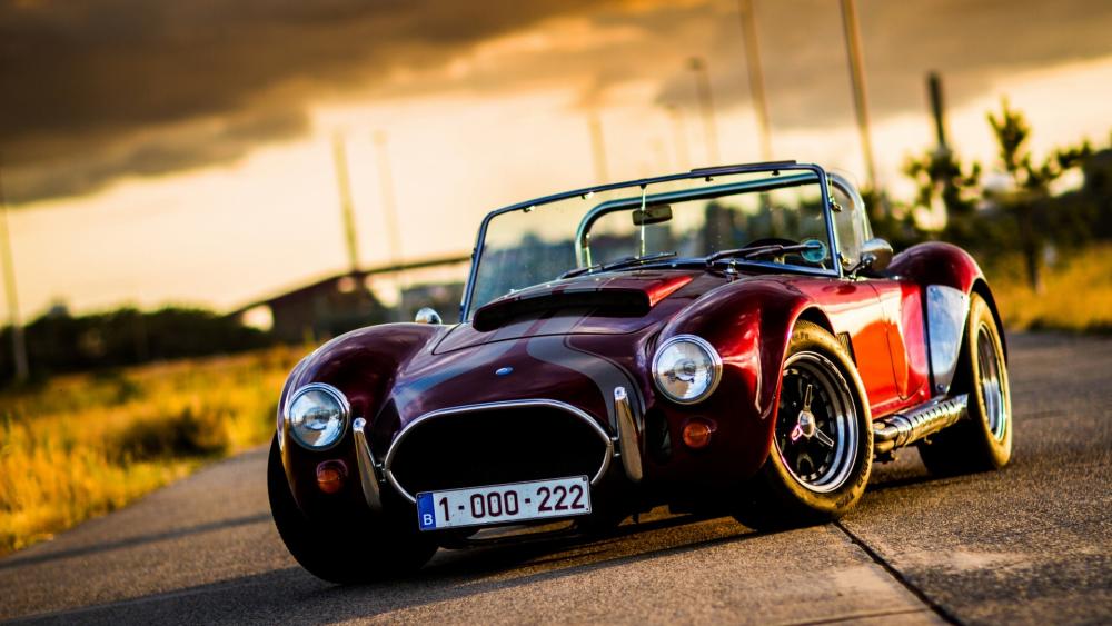 Classic Cobra Sports Car at Sunset wallpaper