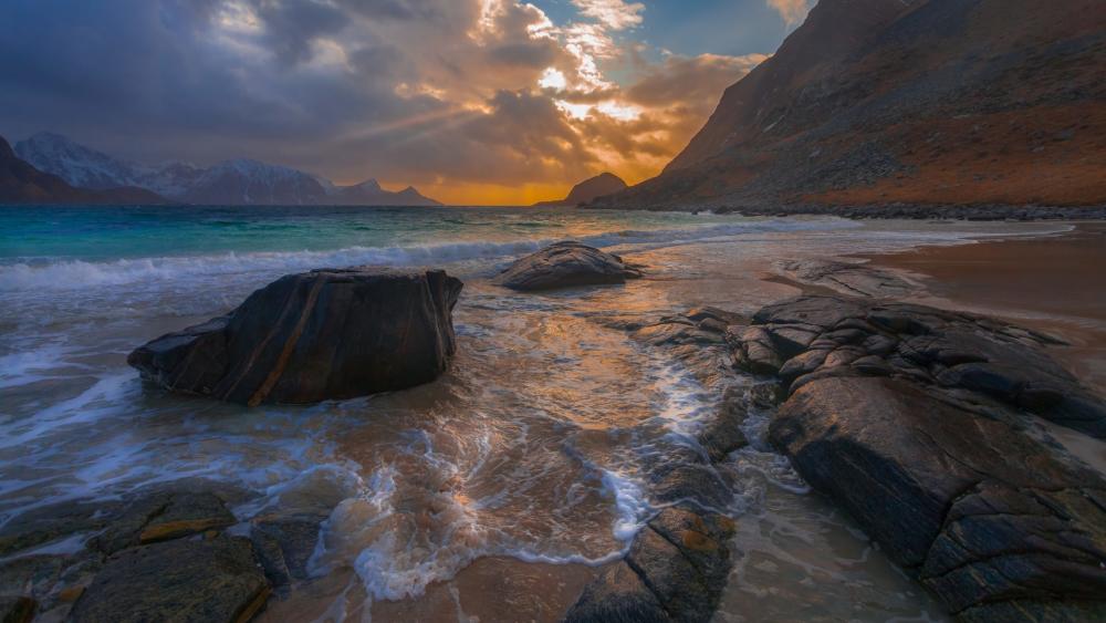 Serene Coastal Sunset View wallpaper