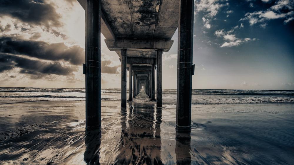 Mysterious Pier Leading to the Horizon wallpaper