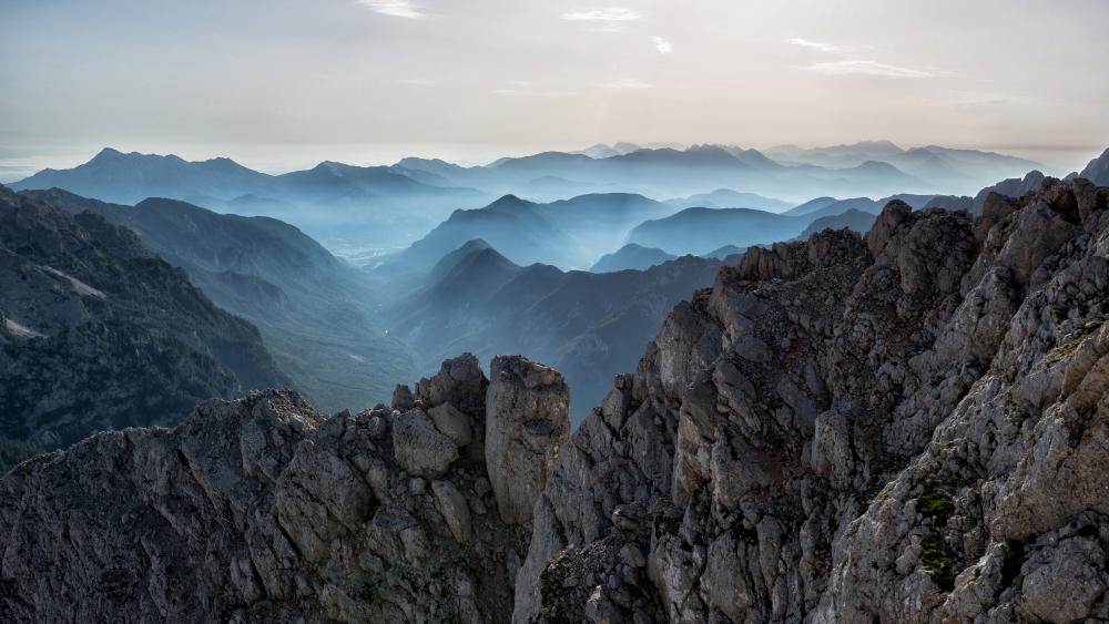 Blue Foggy Rocks wallpaper