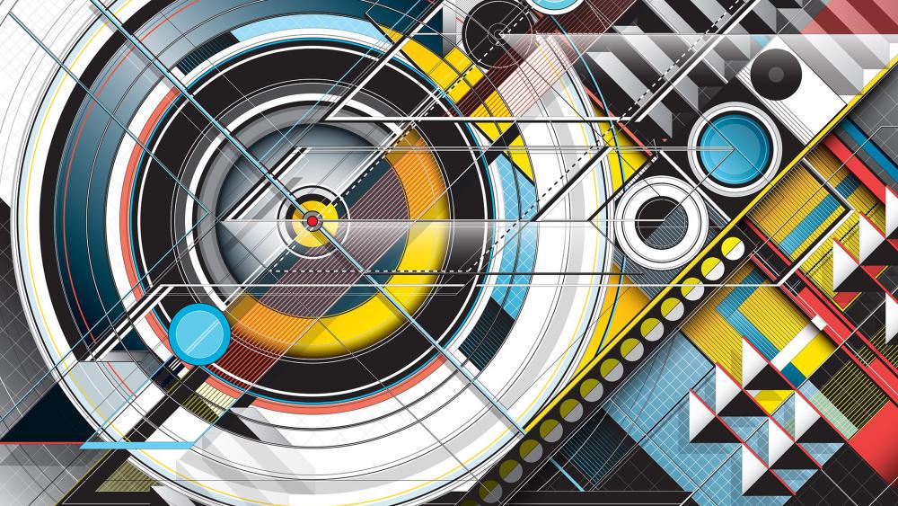 Vibrant Geometric Abstract Design in 4K Quality wallpaper