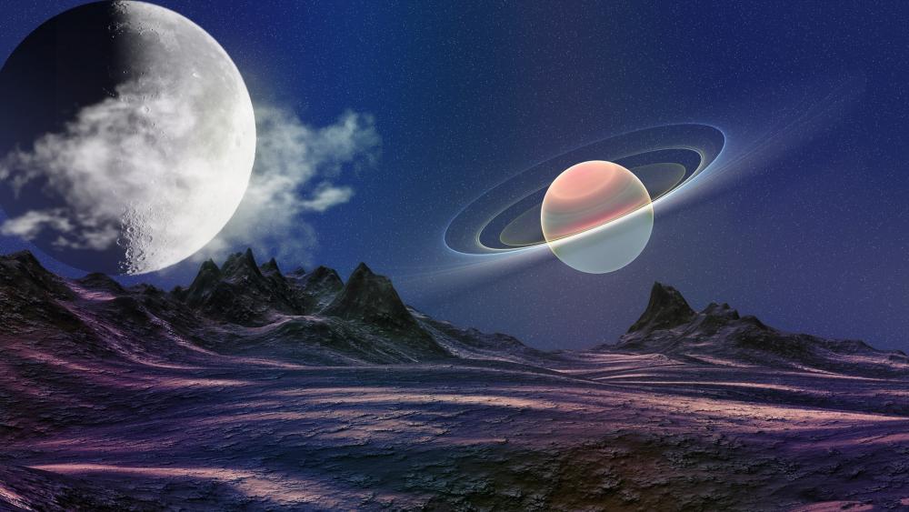 Mysterious Celestial Landscapes wallpaper