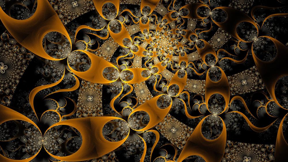 Golden Fractal Vortex wallpaper