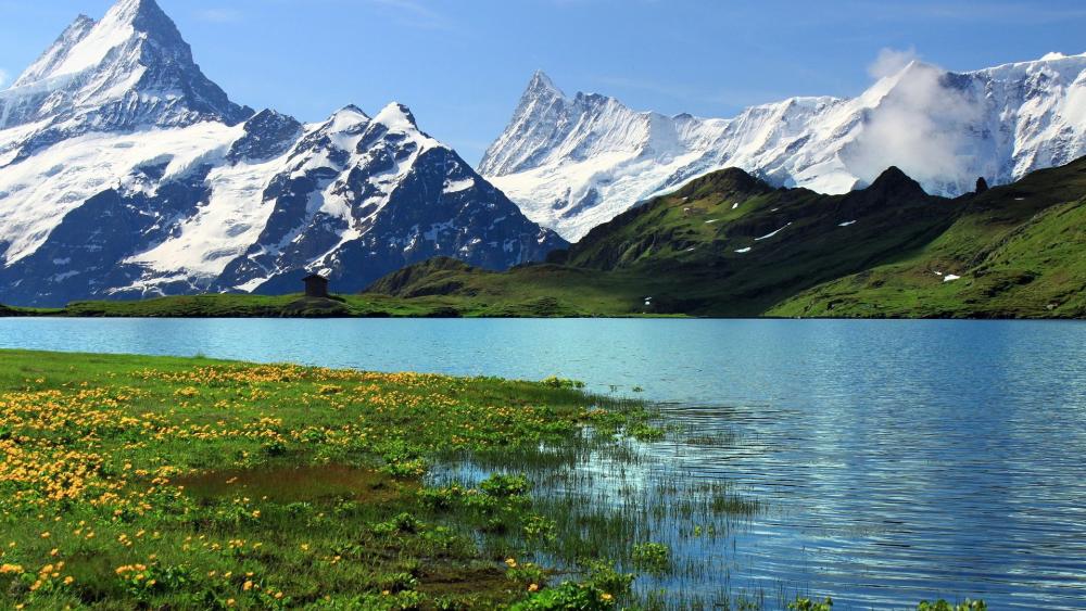 Majestic Mountain Reflection in Tranquil Waters wallpaper