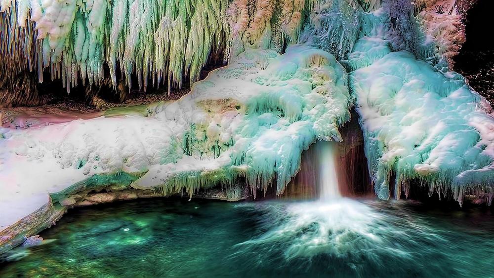 Frozen Serenity in Nature's Embrace wallpaper