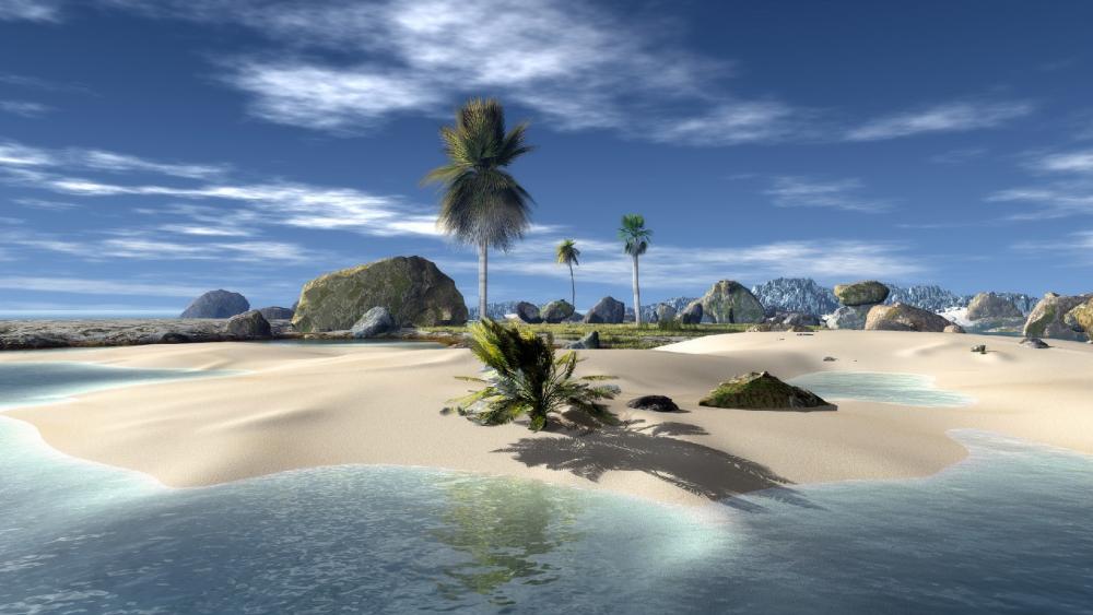 Serene Tropical Beach Paradise wallpaper