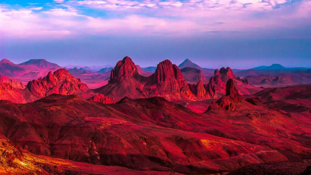Stunning Red Mountains at Dusk wallpaper