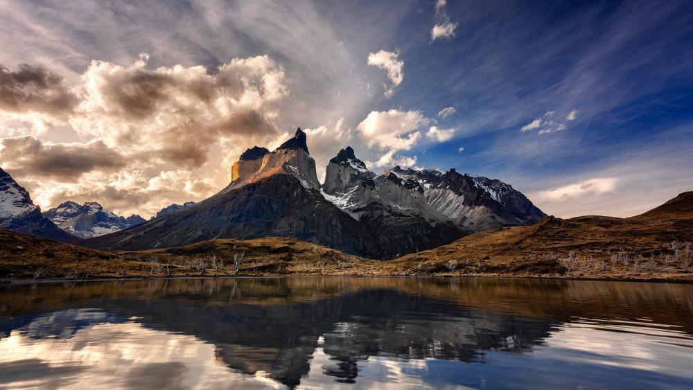 Majestic Mountain Reflections in Nature's Canvas wallpaper