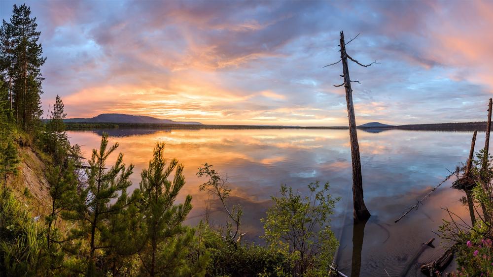 Serene Sunset Over Tranquil Waters wallpaper