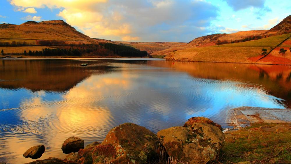 Tranquil Reflections in Nature's Embrace wallpaper