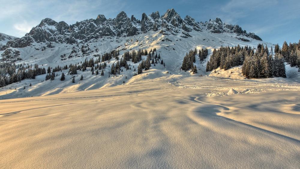 Majestic Snow-Capped Mountain Landscape wallpaper