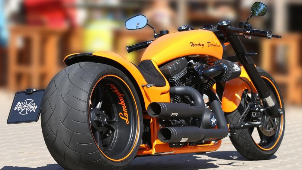 Sleek Orange Harley Davidson Beast wallpaper