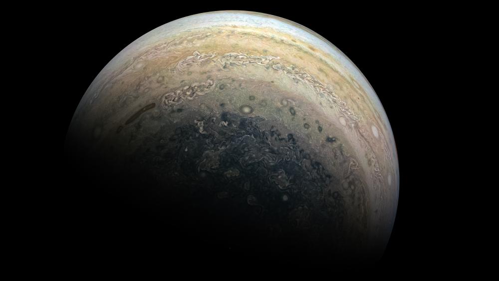 Polar View of Jupiter via JunoCam wallpaper