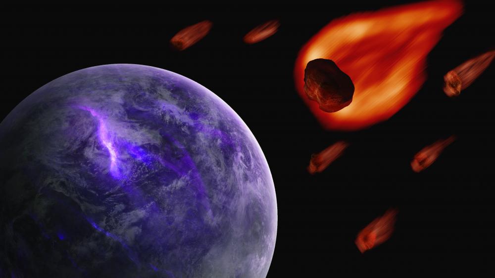 Meteor Shower Approaching Mystic Planet wallpaper