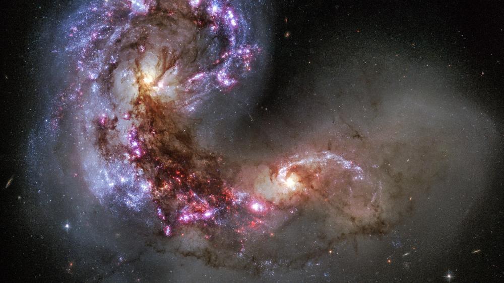 HST Image of the Antennae Galaxies wallpaper