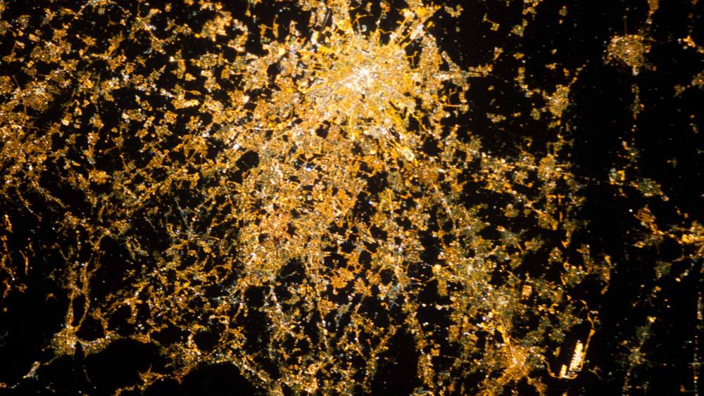View of Milan at Night from the International Space Station wallpaper