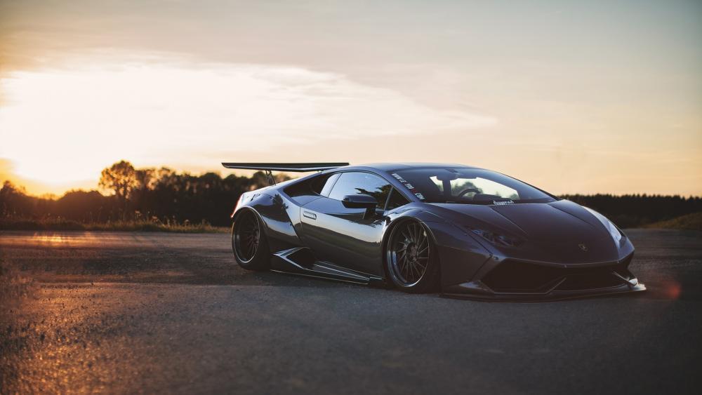 Sleek Lamborghini at Sunset wallpaper