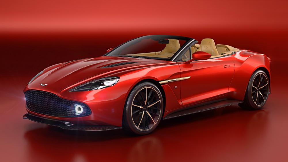 Sleek Red Convertible Aston Martin Wallpaper wallpaper