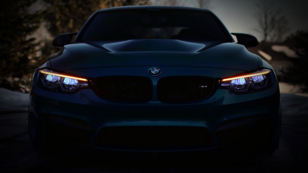 Sleek Dark BMW M4 Front View Wallpaper wallpaper