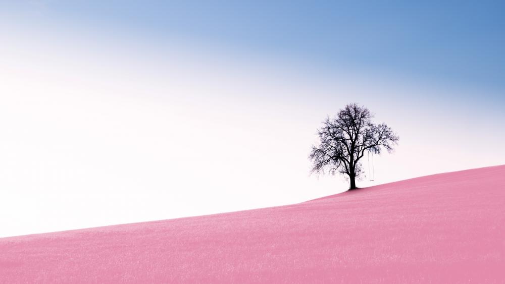Pink hillside wallpaper